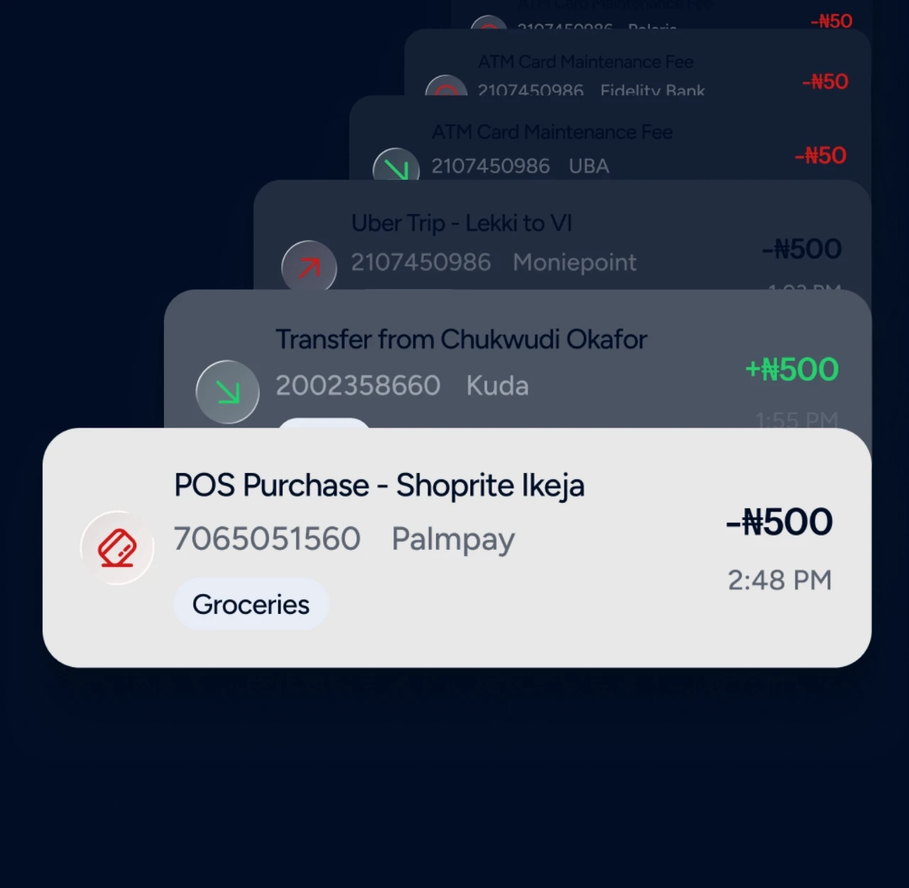 Unified Transaction Feed preview